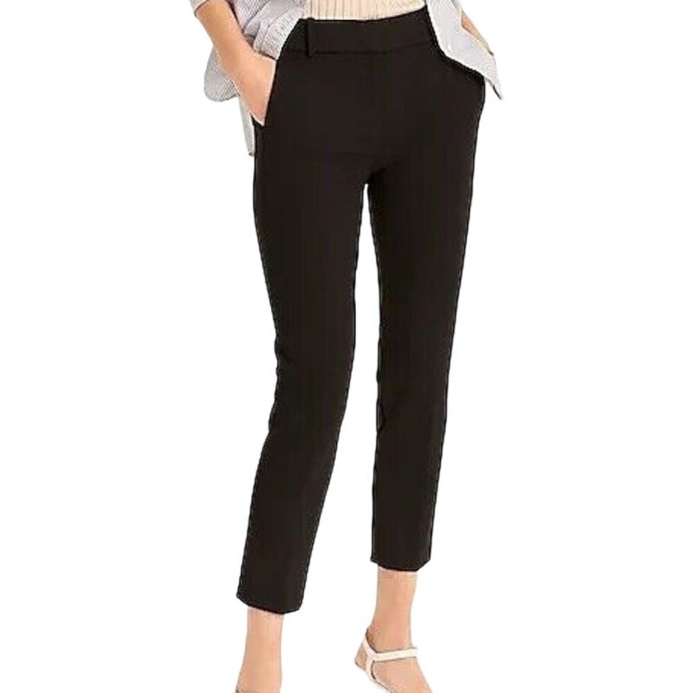 J. Crew Cameron Cropped Pants Slim Fit High Rise Straight Leg Ankle Navy 6